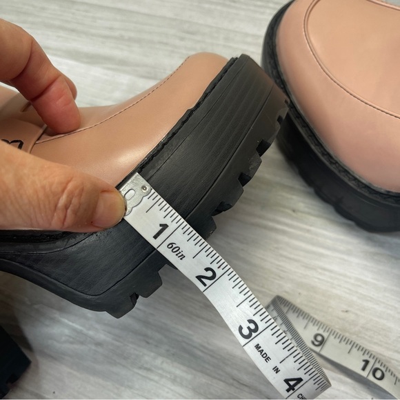 Madden Girl Kassidy Pink Blush Chunky Block Penny Loafer Slip On Heels Size 9 - Picture 9 of 14